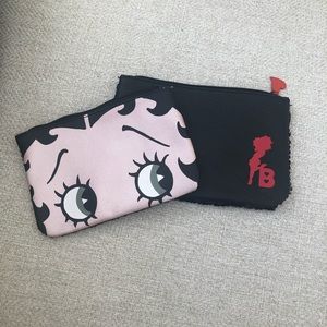 Betty Boop and IPSY makeup pouches.